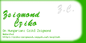 zsigmond cziko business card